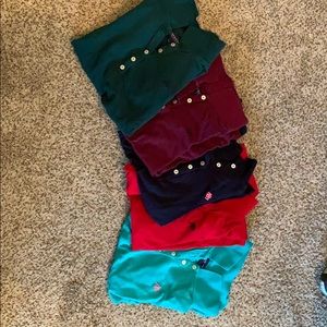 Five Aeropostale Polos